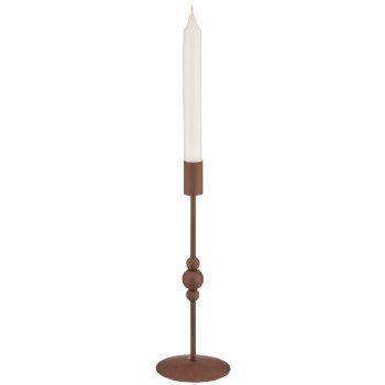 Metall Kerzenhalter BOBBELS, 25x9x9cm, mokka