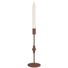 Metall Kerzenhalter BOBBELS, 25x9x9cm, mokka