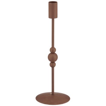 Metall Kerzenhalter BOBBELS, 25x9x9cm, mokka