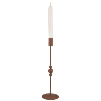 Metall Kerzenhalter BOBBELS, 31x9x9cm, mokka