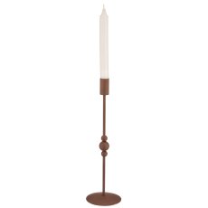 Metall Kerzenhalter BOBBELS, 31x9x9cm, mokka