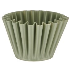 Metallschale, rund, gewellt, 10x10x7,5cm, jade