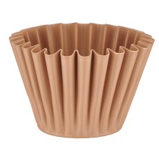 Metallschale, rund, gewellt, 10x10x7,5cm, mandel