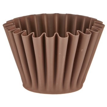 Metallschale, rund, gewellt, 10x10x7,5cm, mokka