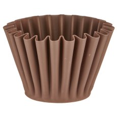 Metallschale, rund, gewellt, 10x10x7,5cm, mokka