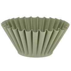 Metallschale, rund, gewellt, 15x15x8cm, jade