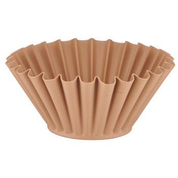 Metal bowl, round, corrugated, 15x15x8cm, almond