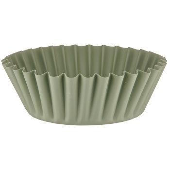 Metallschale, rund, gewellt, 21x21x8cm, jade
