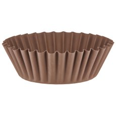 Metallschale, rund, gewellt, 21x21x8cm, mokka
