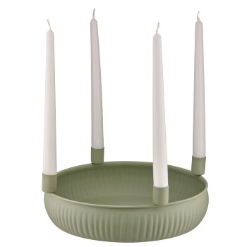 Metal bowl, 4 candle holder, round, 29x29x10cm, jade