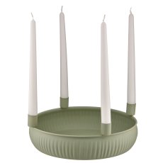 Metal bowl, 4 candle holder, round, 29x29x10cm, jade
