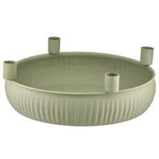 Metal bowl, 4 candle holder, round, 29x29x10cm, jade