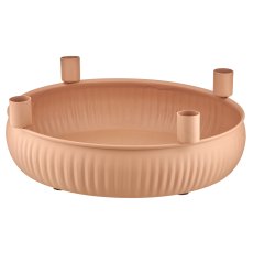 Metal bowl, 4 candle holder, round, 29x29x10cm, almond