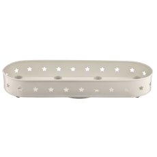 Metal bowl, 4 candle holder, star, oval, 42x13x5cm, white