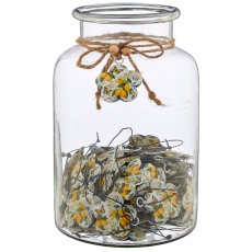 Metal hanger INSTYLE flower with decor print, 60/glass, 6x6cm, yellow, Lepuro