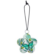 Metallhänger INSTYLE Blüte mit Printdekor, 6x6cm, 60/Glas 26x16x16cm, jade, Lepuro