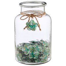 Metal hanger INSTYLE flower with decor print, 60/glass, 6x6cm, jade, Lepuro