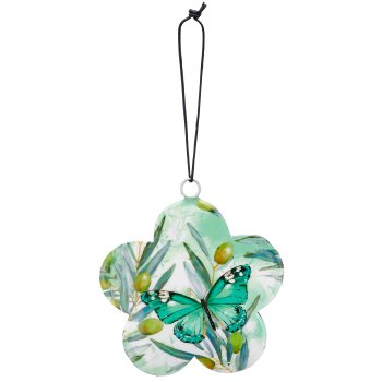 Metallhänger INSTYLE Blüte mit Printdekor, 10x10x2,5cm, jade, Lepuro