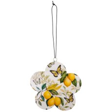 Metallhänger INSTYLE Blüte mit Printdekor, 15x15x2,5cm, gelb, Lepuro