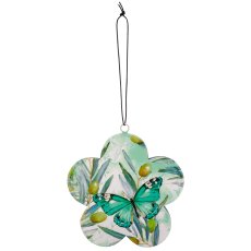 Metallhänger INSTYLE Blüte mit Printdekor, 15x15x2,5cm, jade, Lepuro