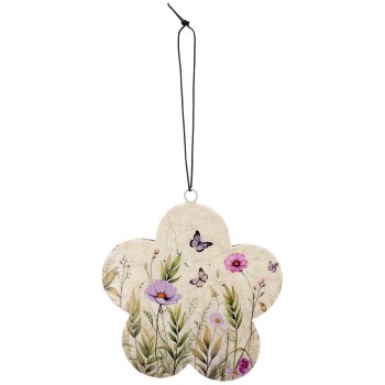 Metal hanger INSTYLE flower with decor print, 15x15x2.5cm, light lilac, Lepuro
