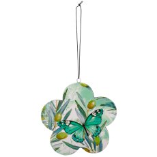 Metallhänger INSTYLE Blüte mit Printdekor, 21x21x3cm, jade, Lepuro