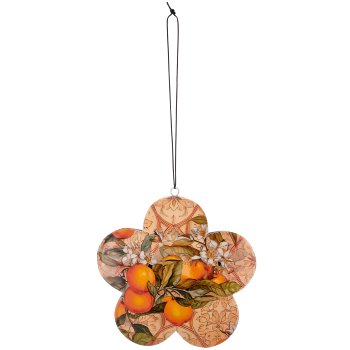 Metal hanger INSTYLE flower with decor print, 21x21x3cm, orange, Lepuro