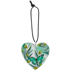 Metallhänger INSTYLE Herz mit Printdekor, 6x6cm, 60/Glas 26x16x16cm, jade, Lepuro