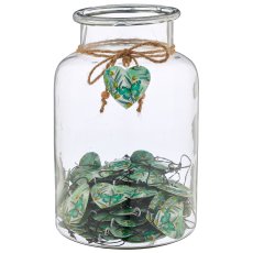 Metallhänger INSTYLE Herz mit Printdekor, 6x6cm, 60/Glas 26x16x16cm, jade, Lepuro