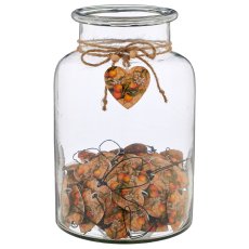 Metallhänger INSTYLE Herz mit Printdekor, 6x6cm, 60/Glas 26x16x16cm, orange, Lepuro