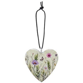 Metal hanger INSTYLE heart with decor print, 60/glass, 6x6cm, light lilac, Lepuro