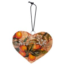 Metallhänger INSTYLE Herz mit Printdekor, 10x10cm, orange, Lepuro