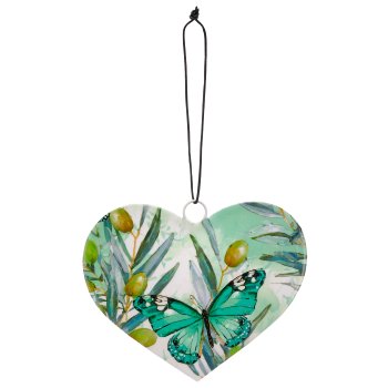 Metallhänger INSTYLE Herz mit Printdekor, 15x15cm, jade, Lepuro