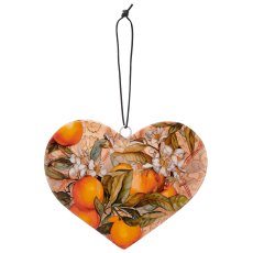 Metallhänger INSTYLE Herz mit Printdekor, 15x15cm, orange, Lepuro