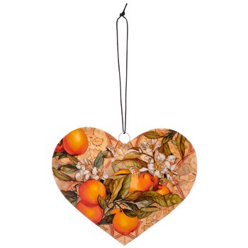 Metallhänger INSTYLE Herz mit Printdekor, 20x20cm, orange, Lepuro