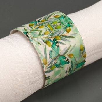 Metall Serviettenring INSTYLE mit Printdekor, 5x5x4cm, jade, Lepuro