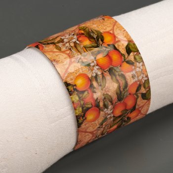 Metal napkin ring INSTYLE with motif print, 5x5x4cm, orange, Lepuro