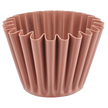 Metall Schale, gewellt, 10x10x7cm, mauve
