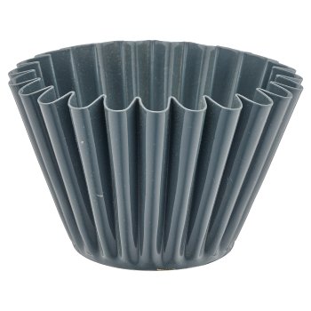 Metall Schale, gewellt, 10x10x7cm, rauchgrau