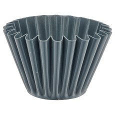 Metall Schale, gewellt, 10x10x7cm, rauchgrau