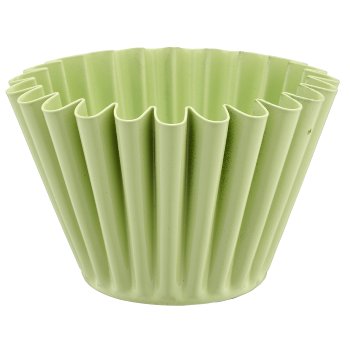 Metal bowl, corrugated, 10x10x7cm, light green