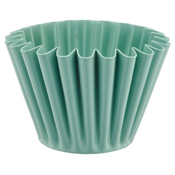 Metall Schale, gewellt, 10x10x7cm, jade