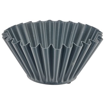 Metall Schale, gewellt, 15x15x7cm, rauchgrau