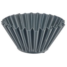 Metall Schale, gewellt, 15x15x7cm, rauchgrau