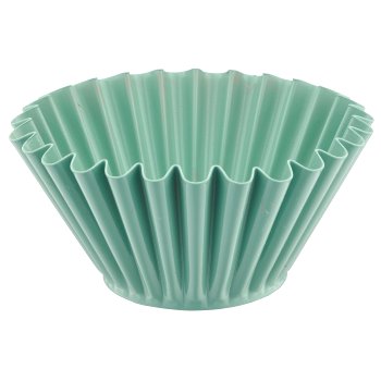 Metall Schale, gewellt, 15x15x7cm, jade