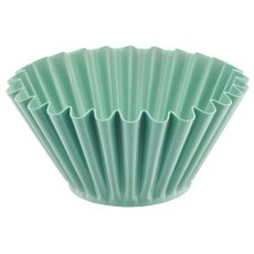 Metall Schale, gewellt, 15x15x7cm, jade