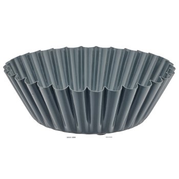 Metall Schale, gewellt, 21x21x7,5cm, rauchgrau