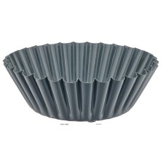 Metall Schale, gewellt, 21x21x7,5cm, rauchgrau