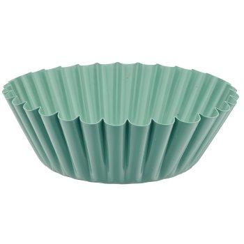 Metal bowl, corrugated, 21x21x7.5cm, jade