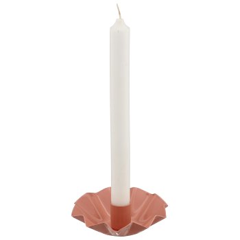 Metall Kerzenhalter Schale, gewellt, 12x12x3cm, mauve